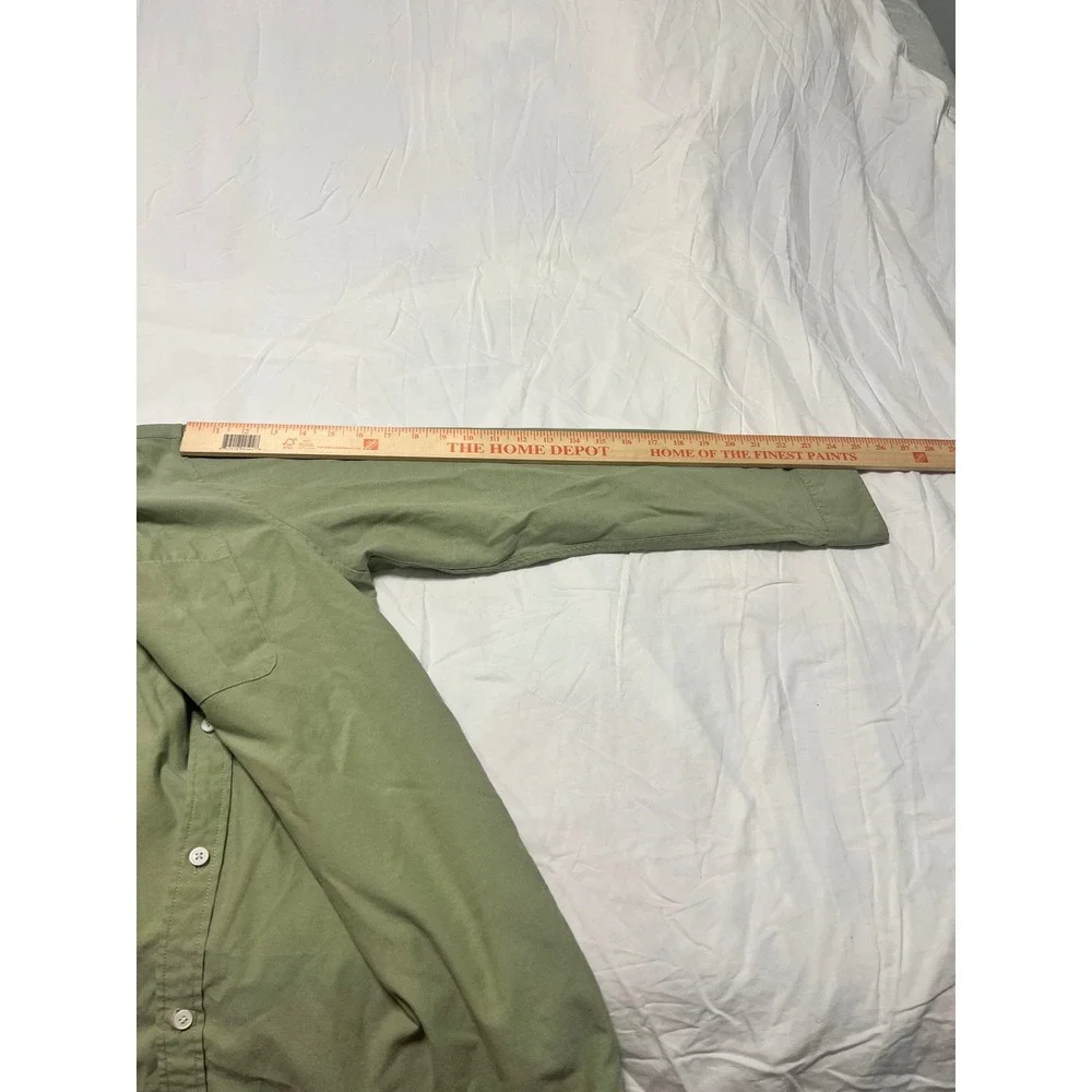 Oxford Mens Luxury Collection Sage Green Button Down Shirt XL Long Sleeve Olive